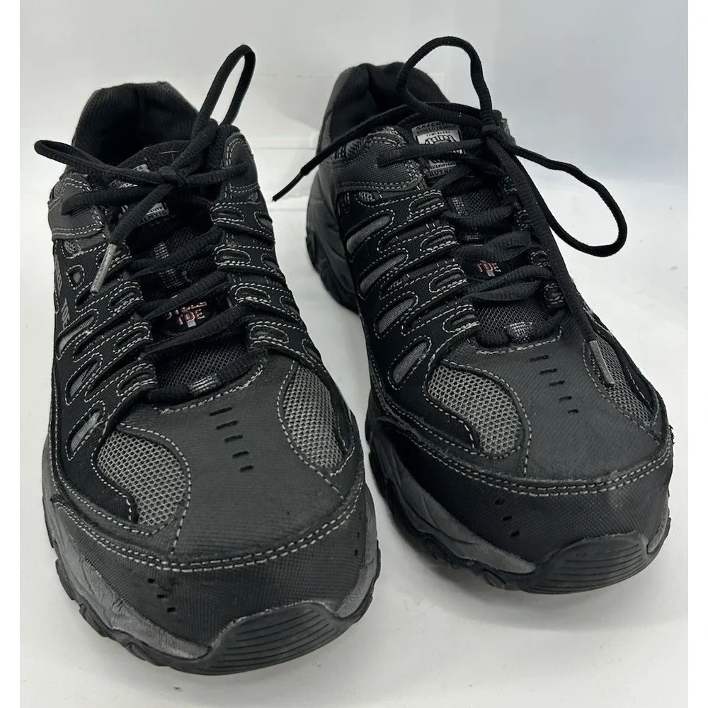 Skechers Cankton Steel Toe Work Shoe Black With Grey Mens Size 9.5